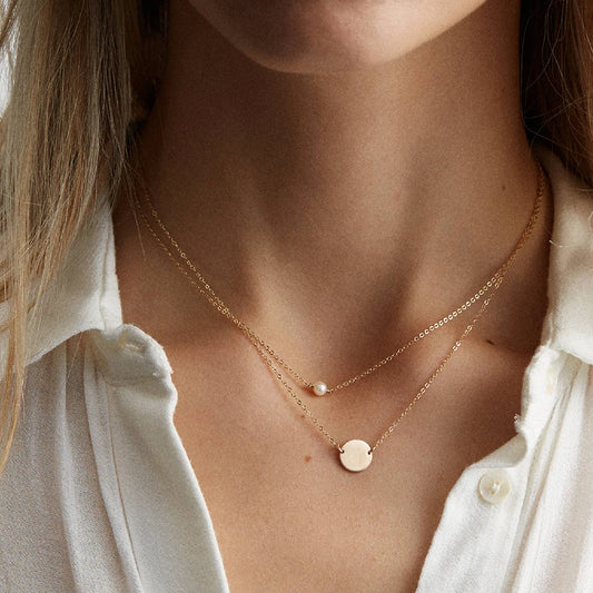 Stainless Steel - imitated  Pearl Necklaces