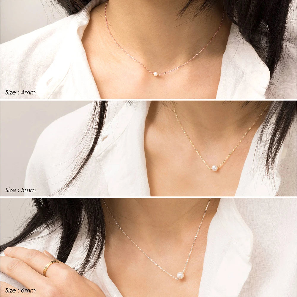 Stainless Steel - imitated  Pearl Necklaces